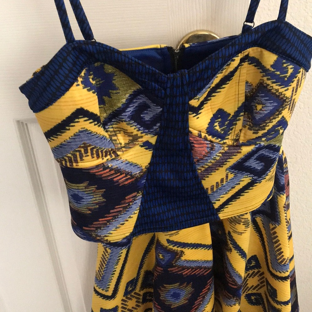 Tribal 2 piece skirt set with crop top